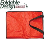 Sagler 9 ft Christmas Tree Storage Bag - Waterproof, Heavy-Duty, Large Christmas Tree Bag - Reinforced Handles, Dual Zipper, Label & Side Pocket - Protection From Dust, Water - Red, 50x15x20"