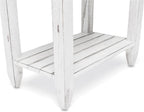 Pemberly Row Contemporary Wood Chairside Table, 25" H x 14" W x 23" D, Mindi and White Cedar, White/Blue Finish, 1 Drawer with Rope Ring Pulls, Coastal Style End Table for Living Room or Bedroom