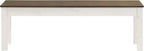 Furniture Dash - Wood Bench - Entryway Bench - Dining Bench - 53.15" W, 12.2" D, 17.72" H - 22lb - White Distressed