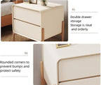 Light Luxury Modern Two-Drawer Bedside Table Free Installation Boudoir Storage Cabinet Stylish and Practical Bedside Storage All Occasion(Brown,40 cm)