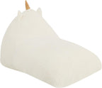 COMAX Bean Bag Chairs for Kids, Unicorn Kid Beanbag Chair with Filler, Toddler Lounge Bean Chair Corduroy, Lazy Floor Lounger for Girls and Boys Stuffed, Beige