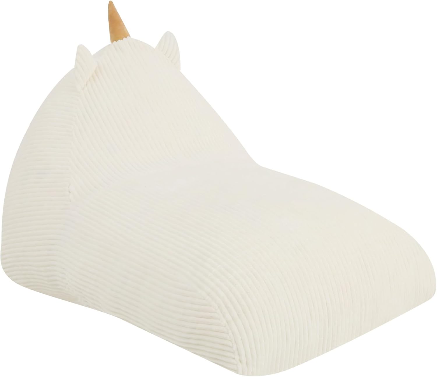 COMAX Bean Bag Chairs for Kids, Unicorn Kid Beanbag Chair with Filler, Toddler Lounge Bean Chair Corduroy, Lazy Floor Lounger for Girls and Boys Stuffed, Beige