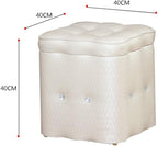 Storage Stool Footstool PU Home Footstool Cube Toy Storage Box Seat Stool Practical Footrest Comfortable and (Color : Pink)