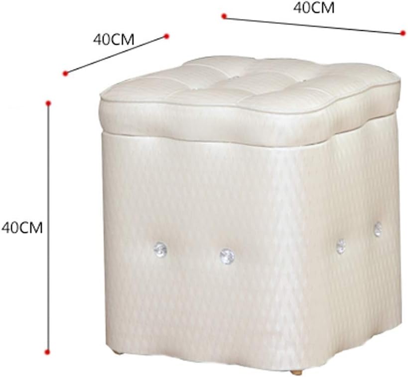 Storage Stool Footstool PU Home Footstool Cube Toy Storage Box Seat Stool Practical Footrest Comfortable and (Color : Pink)