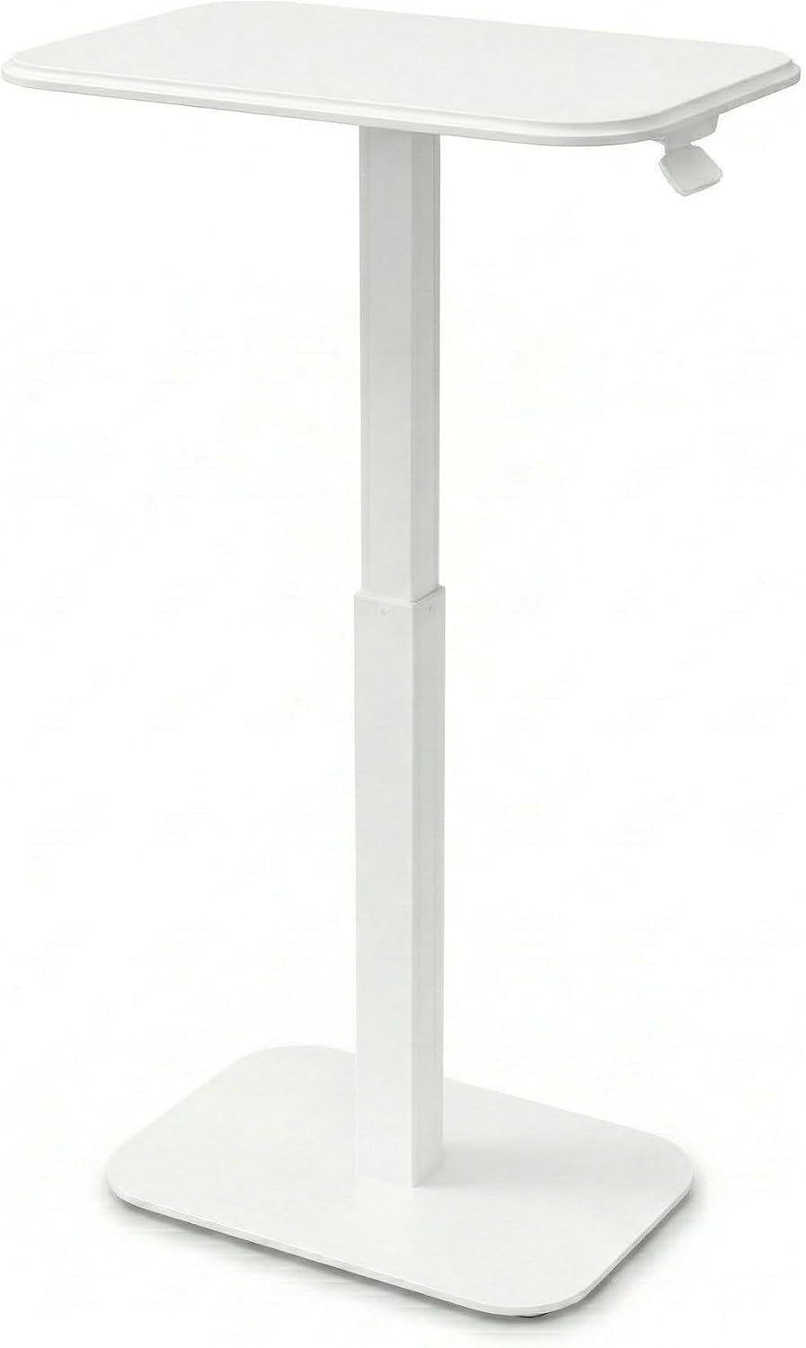 Ergohome™ ELEVANCE Table™ Height Adjustable Minimalist Tables, Laptop Desk, Living Room, Small Side Table, Drink Coffee End Table, Sofa Table, Study and Small Spaces (White Base Cloud White Top)