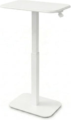 Ergohome™ ELEVANCE Table™ Height Adjustable Minimalist Tables, Laptop Desk, Living Room, Small Side Table, Drink Coffee End Table, Sofa Table, Study and Small Spaces (White Base Cloud White Top)