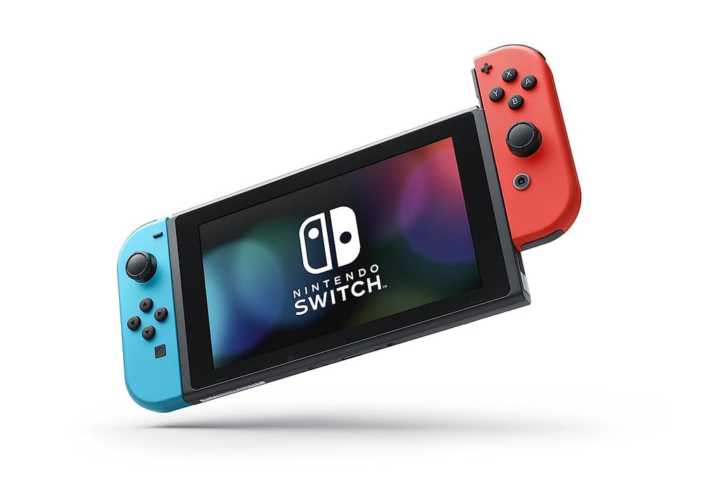 Nintendo Switch - Neon Red & Neon Blue, Switch Controller and Dock, Japanese Version, Compatible with US Region, Includes 128GB Micro SD Card and Storage Pouch