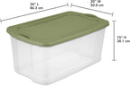 (Single) Storage Bins 70 Quart with Clear Base Stackable Storage Bins Through-Type Handle Design Depressed Lid Storage Containers for Bedding Home Other Large Items