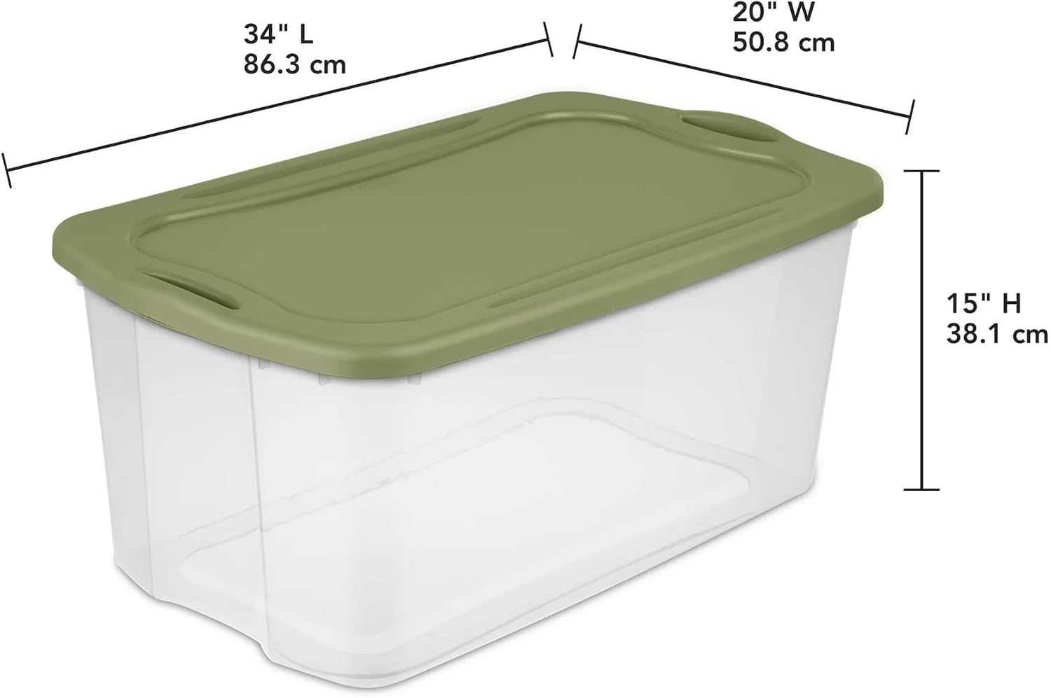 (Single) Storage Bins 70 Quart with Clear Base Stackable Storage Bins Through-Type Handle Design Depressed Lid Storage Containers for Bedding Home Other Large Items