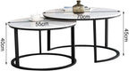 Coffee Table Modern Nest of Tables Set of 2 Coffee Table Sofa Side End Table Living Room Large Table Small Table Marble-Tabletop Bedside，