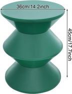 Side Table, Floor Standing Round Sofa Side Table, Modern Hourglass and Geometric Decor End Table, 220.46 Lbs Load-Bearing Capacity, for Coffee Patio Living Room Bedside Apartment (Green)