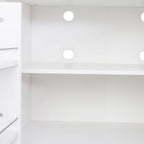 Freestanding Kitchen Pantry with 4 Shelves, Single Door with 5 Shelves, Rectangular Storage Cabinet, Modern Minimalist, for Living Room, Dining Room, White