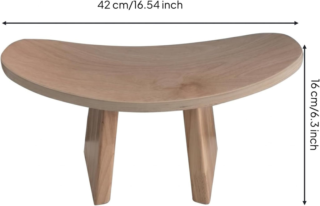 Mindful Kneeling Stool Curved Top Wooden Kneeling Bench Compact Home Seating, Brown, Small 42 21 16 CM