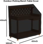 Outdoor Garden Potting Bench Table Cover Waterproof, 45" L x 20" W x 49" H