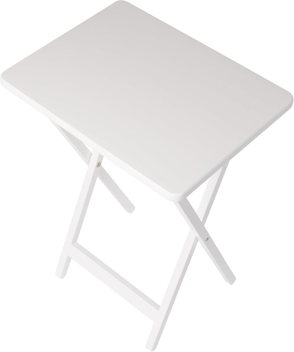 Winsome Alex Set of 4 Foldable Snack Tables with Storage Rack, Easy to Store Portable Fold Up Table Set for Kitchen, Living Room TV Dining, Crafts, Puzzles, Work from Home