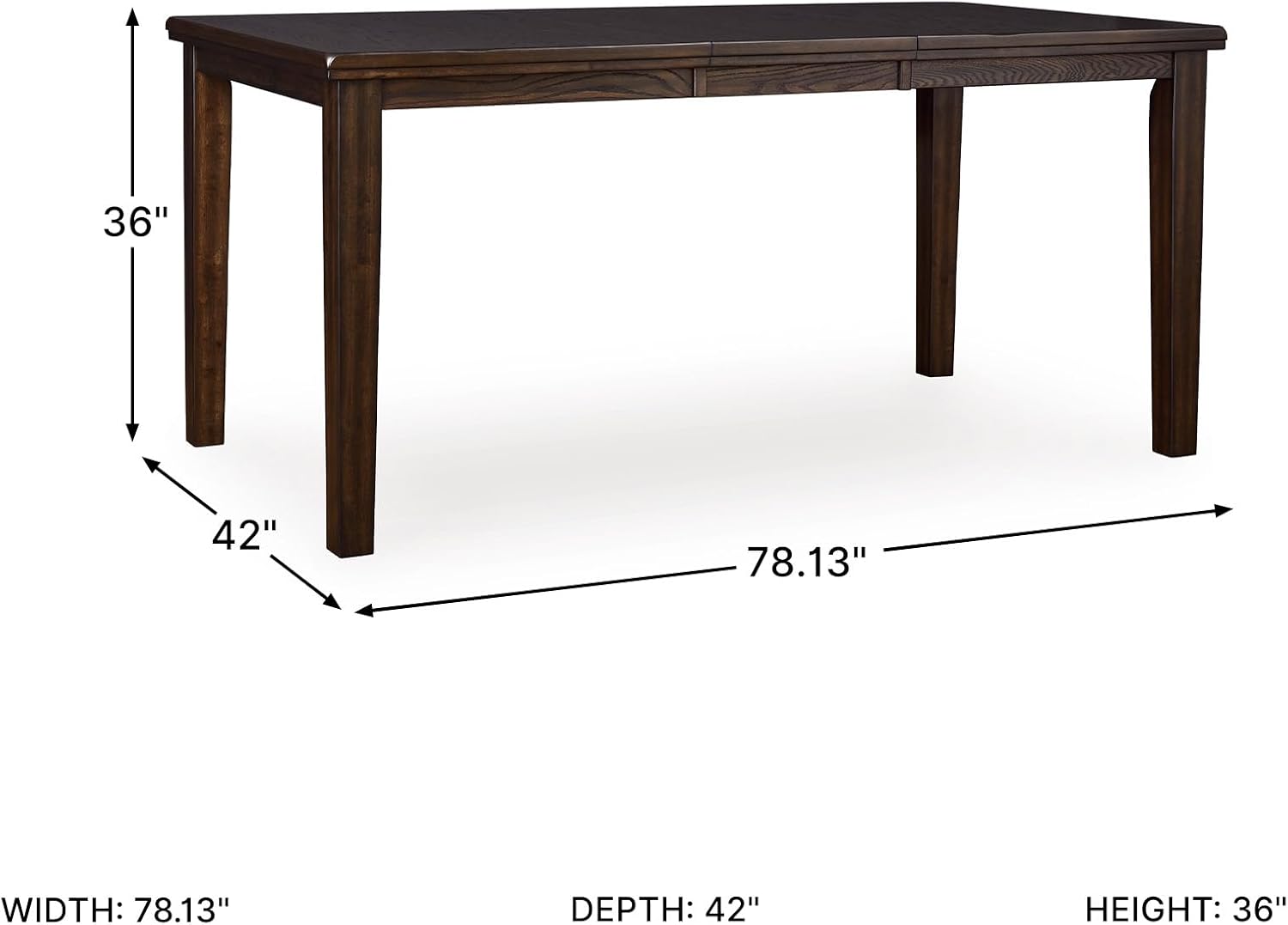 Signature Design by Ashley Haddigan Casual Counter Height Dining Extension Table with Distressed Finish, Dark Brown