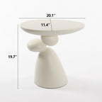 Lucky Stone End Table - Modern Minimalist Fiberglass Side Table for Living Room, Bedroom, Guestroom