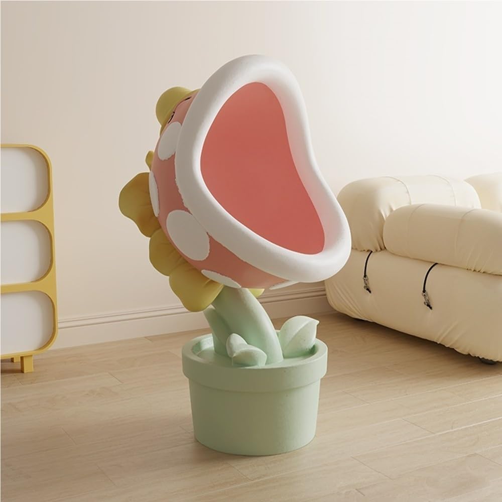 Modern Creative Side Table, Cute Snack Rack, Big-Mouthed Flower Decoration, Flower-Shaped Ornaments for Living Room, Entrance
