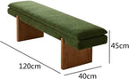 Modern Green Bedroom Bedside Bench Dressing Room Wooden and Fabric Long Entryway(Small)