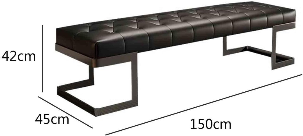 Modern Leather Bed end Bench Bedroom Dressing Room Leisure Entryway(Medium)