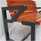 Outdoor Bench, Stainless Steel Outdoor Bench Park Square Pine Row Chair Landscape Garden Bench