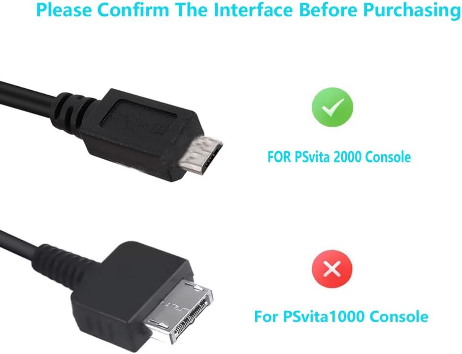 RUITROLIKER AC Adapter Replacement Power Supply with 3.93FT USB Cable Charging Cord Compatible with PS Vita 2000