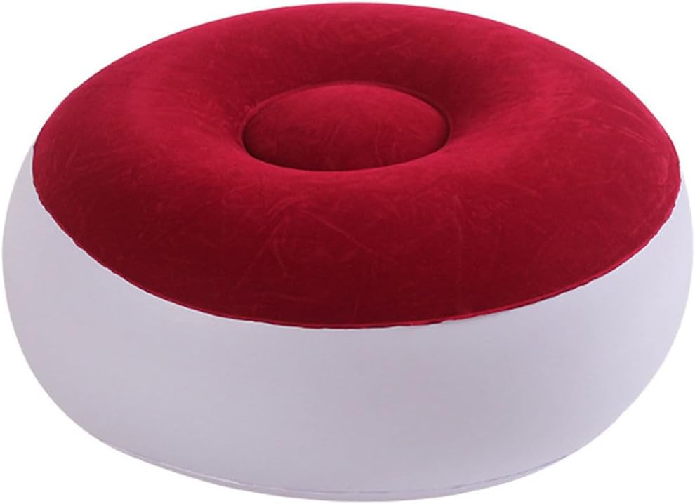 Inflatable Donut Chair, PVC Lazy Sofa, Foldable Round Seat for Bedroom and Outdoor Use (red)