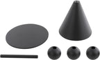 Modern Metal Side Table, Small Black/White End Table 15.7" Round Coffee Table TV Tray for Living Room Bedroom Office (Black)