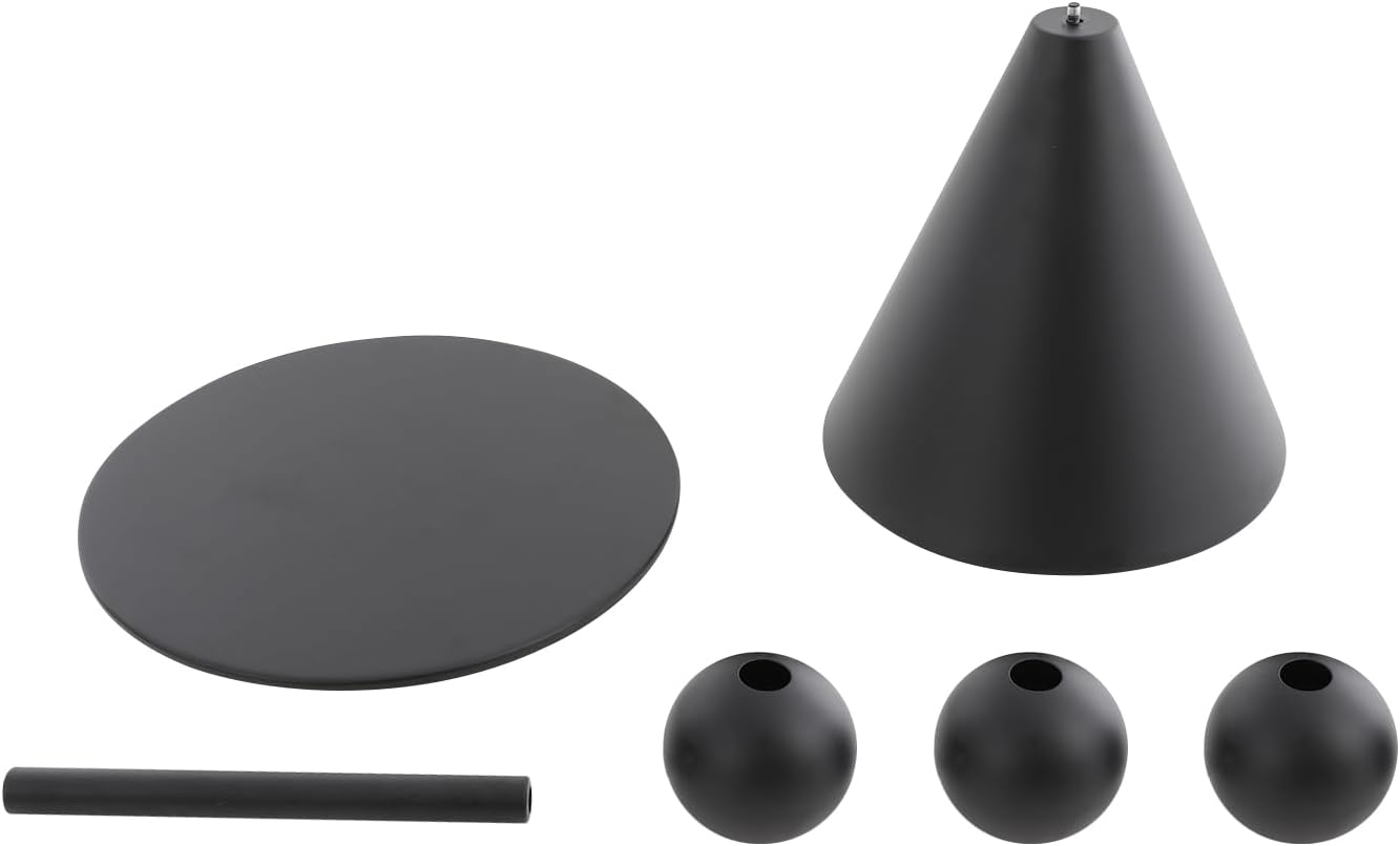 Modern Metal Side Table, Small Black/White End Table 15.7" Round Coffee Table TV Tray for Living Room Bedroom Office (Black)