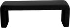 Meridian Furniture Minimalist Collection Modern | Contemporary Velvet Upholstered Bench, 53" W x 14.75" D x 18.25" H, Black