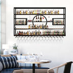 126in Wine Rack Wall Mounted, Large Capacity Hanging Wine Bottles Display Shelf with Glasses Holder, 4 Tier Industrial Bar Liquor Storage Shelves for Home Bar Kitchen,Living Room (Black, 126in)