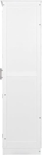 LUMISOL 75" Tall Kitchen Pantry with 4 Built-in Drawers, Kitchen Storage Cabinet with Glass Doors, Display Cabinet for Living Room Dining Room Office, White