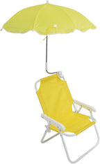 Precise Children Beach Chair Portable Camping Chairs with Sunshade Umbrella for Outdoor Activities Beach Camping Picnics Park, 14.96x13.58x20.87in, Oxford Cloth + Steel Pipe (Yellow)