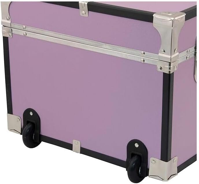HomeStock Rustic Romance Heavy Duty 30" Under Bed College Storage Trunk with Lock, Latch Closure Type, 15.75" D x 30" W x 12.25" H, Ideal Camp Dorm Room Trunk Footlocker Orchid