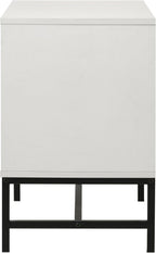 White 2-Drawer Nightstand Bedside Table,for Small Spaces