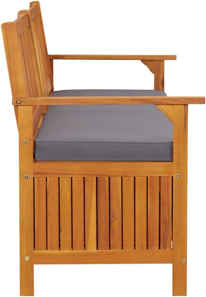 Bench Black Solid Acacia Wood 67 in Storage Bench Rectangular,Modern Storage Bench for Patio, Garden or Living Room with Ample Space & Comfortable Seating Patio Furniture