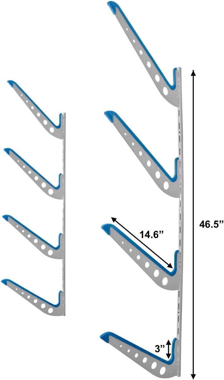 StoreYourBoard Adjustable Water Ski Wall Storage Rack, Holds 4 Sets of Skis, Garage Home Boathouse Organizer