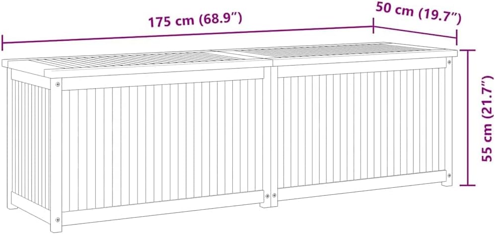 Solid Teak Wood Garden Storage Box, 68.9 inch Large Outdoor Deck Bench with Lid for Patio, Backyard, Garden Organization, Brown