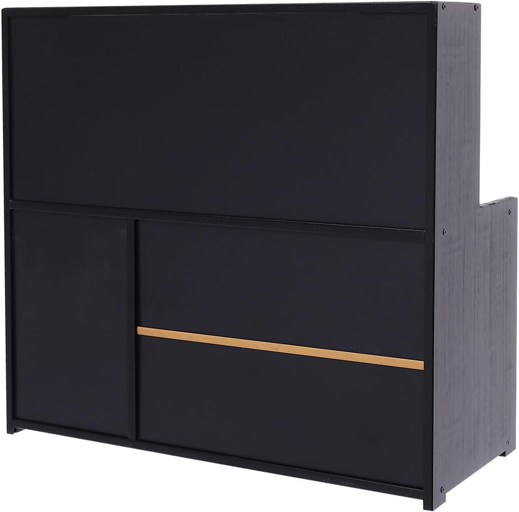 3-Tier Small Kitchen Pantry Sideboard Cabinet with Sliding Glass Doors,Countertop Storage Cabinet,Dining Cupboard for Kitchen,Dining Room,Spice,Bottles,Bowl