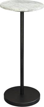 COVLON Nature Marble Drink Table, Pedestal Table, Small Round Side Table, Martini Table for Living Room, Bathroom, Small Space, Black 1