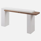 OKD 63 Inch Modern Entryway Console Table, Solid Geometry Accent Sofa Table Behind The Couch, Narrow Console Table for Entryway, Hallway, Living Room, Foyer, Antique White