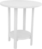 Phat Tommy Round Bar Height Patio Table - Outdoor Bar Table - Balcony Height Patio Furniture for Your Deck - Poly Outdoor Furniture, White