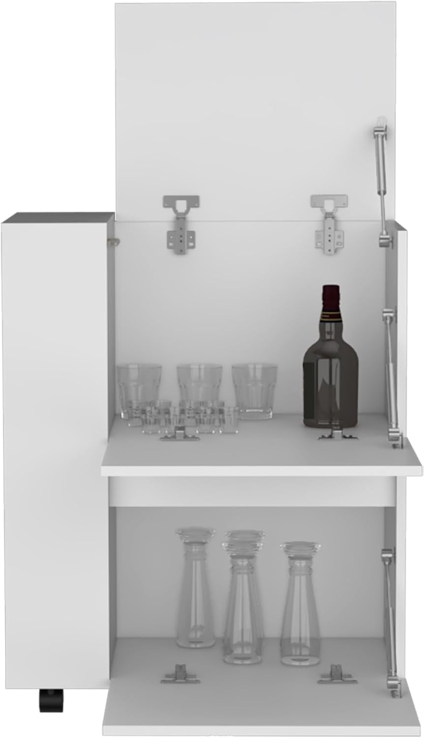 Pantry Cart Two Pull-Down Door Cabinets and Two Open Shelves, Storage Locker for Kitchen Dining Room,for Kitchen Home