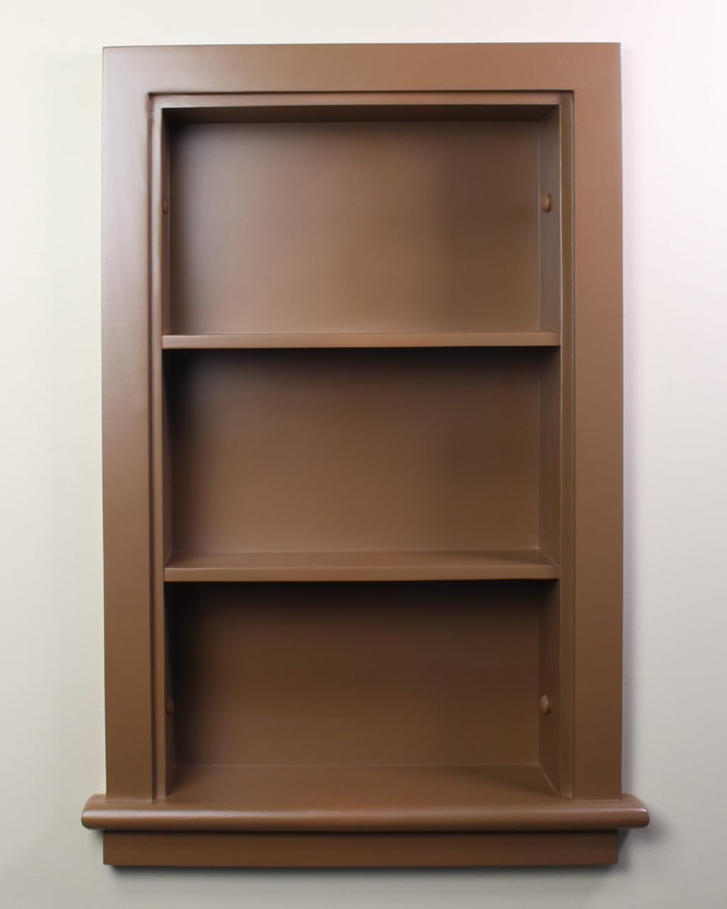 14x24 Aiden Recessed Wall Niche Medicine Cabinet Replacement, in The Wall Bathroom Cabinet Insert Shelf/Shelves, Made in North America, Real Wood, NO MDF, Plain, Milk Chocolate