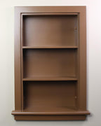 14x24 Aiden Recessed Wall Niche Medicine Cabinet Replacement, in The Wall Bathroom Cabinet Insert Shelf/Shelves, Made in North America, Real Wood, NO MDF, Plain, Milk Chocolate