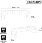 Modern Armless Bed Bench - Channel Tufted Chenille Upholstered, Multi-Use as Couch Daybed Chaise or Ottoman Foot Stool for Living Room, Bedroom, Entryway (69.7", Black)