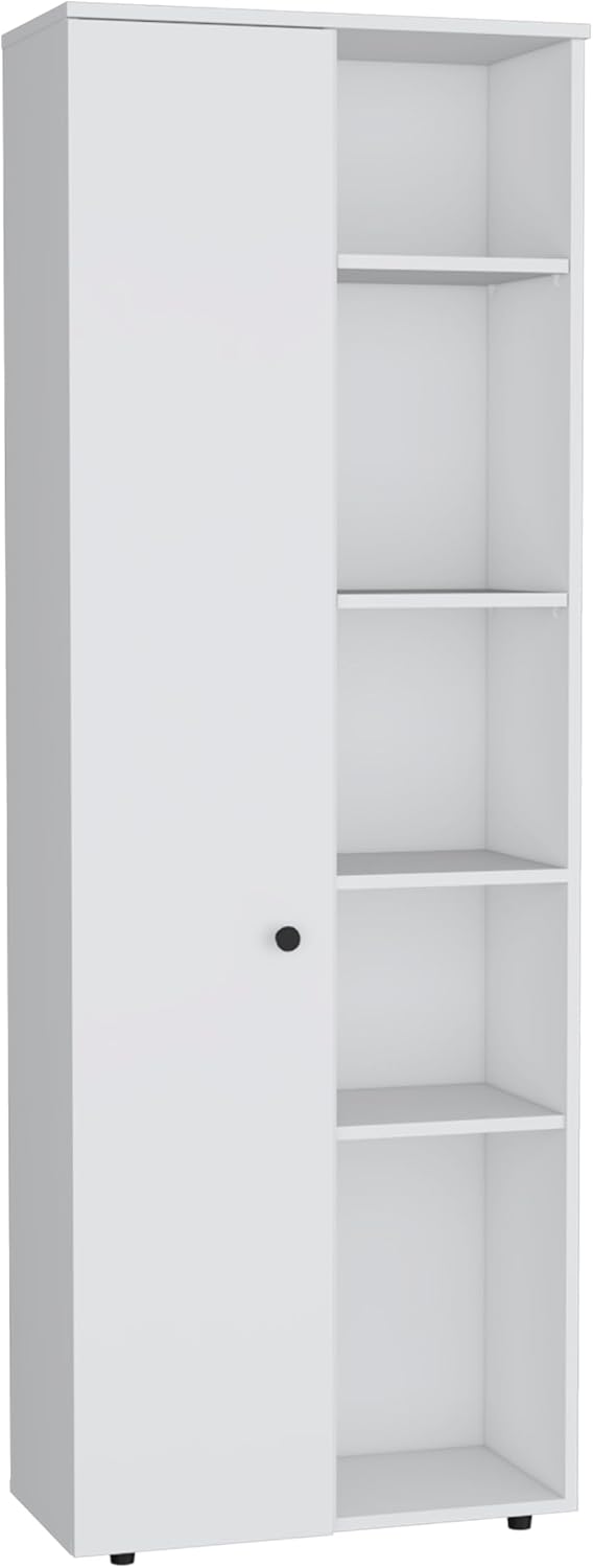 Kitchen Pantry Storage Cabinet with and Five Interior and Exterior Shelves