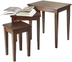 Pemberly Row 3-Piece Solid Wood Nesting Tables, Antique Walnut Finish, Stackable Design, Includes Small, Medium, Large Sizes, Transitional Style for Living Room or Home Office Use