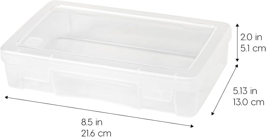 IRIS USA Clear Storage Cases, 10-Pack, |Made in USA|, Plastic Bead Organizing Containers with Snap Lid for Arts, Crafts, Ephemera, Stickers, & Dance Cheer, Clear - Medium