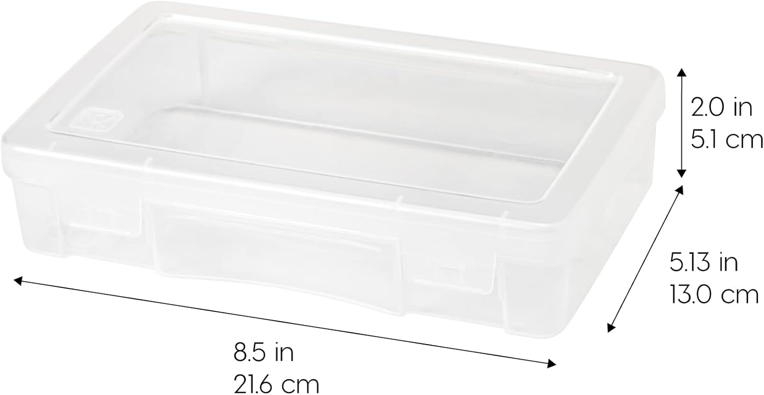 IRIS USA Clear Storage Cases, 10-Pack, |Made in USA|, Plastic Bead Organizing Containers with Snap Lid for Arts, Crafts, Ephemera, Stickers, & Dance Cheer, Clear - Medium